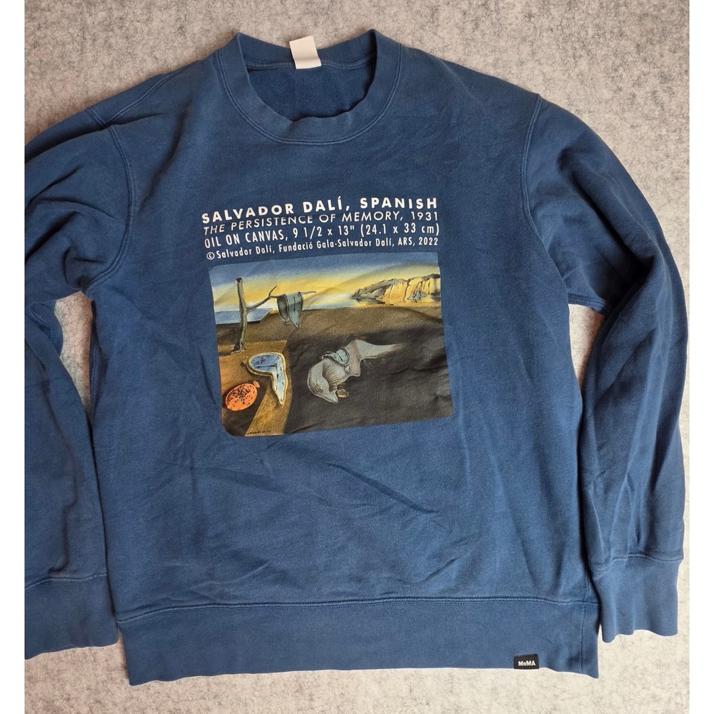 Uniqlo UT MoMA Salvador Dali Persistence of Memory Sweatshirt Blue Medium Art